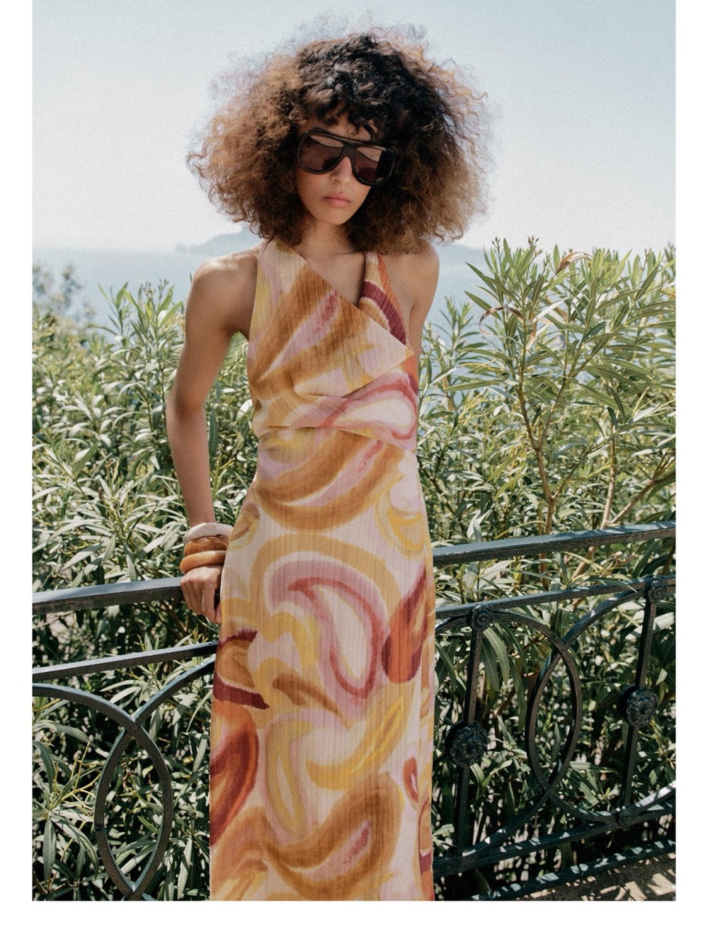 Zara Multicolored Printed With Combination Back Midi Dress - Picture 3 of 10